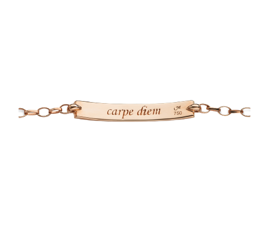 Rose Gold Petit Poesy "Carpe Diem"
